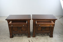 Load image into Gallery viewer, Pair of Collezione Europa Mediterranean Style Wood Nightstands with Cabinet Storage
