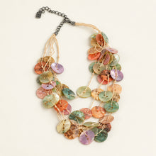 Load image into Gallery viewer, Multicolor Mother of Pearl Shell Button Cluster Necklace Boho Statement Jewelry
