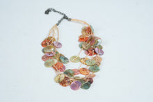 Load image into Gallery viewer, Multicolor Mother of Pearl Shell Button Cluster Necklace Boho Statement Jewelry
