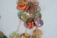 Load image into Gallery viewer, Multicolor Mother of Pearl Shell Button Cluster Necklace Boho Statement Jewelry
