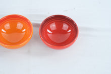 Load image into Gallery viewer, Le Creuset Stoneware Condiment Bowls Set of 3 Orange Red Lavender Prep Dip Bowls
