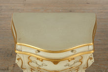 Load image into Gallery viewer, Italian Gold-Decorated Three-Drawer Carved Commode with Crackle Finish
