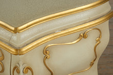 Load image into Gallery viewer, Italian Gold-Decorated Three-Drawer Carved Commode with Crackle Finish
