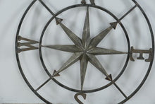Load image into Gallery viewer, 30 Inch Metal Compass Rose Wall Art Nautical Directional Decor
