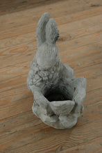 Load image into Gallery viewer, Rustic Concrete Bunny Garden Planter – 17” Tall Whimsical Outdoor Sculpture
