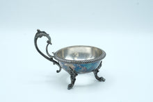 Load image into Gallery viewer, Antique Silver Plate Footed Master Salt Cellar Ornate Handle Victorian Style
