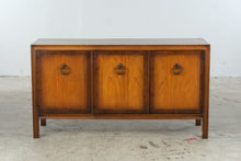Load image into Gallery viewer, Vintage Three-Door Wood Console Cabinet with Drawers and Ring Pulls
