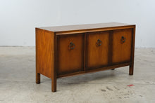 Load image into Gallery viewer, Vintage Three-Door Wood Console Cabinet with Drawers and Ring Pulls
