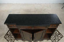 Load image into Gallery viewer, Traditional Wood Console Cabinet with Iron Scrollwork and Storage
