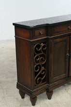 Load image into Gallery viewer, Traditional Wood Console Cabinet with Iron Scrollwork and Storage
