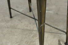 Load image into Gallery viewer, Perforated Brass and Wood Console Table with Tapered Metal Legs
