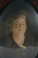 Load image into Gallery viewer, Antique Oval Convex Bubble Glass Hand Tinted Woman Portrait 25 Inch
