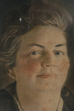 Load image into Gallery viewer, Antique Oval Convex Bubble Glass Hand Tinted Woman Portrait 25 Inch
