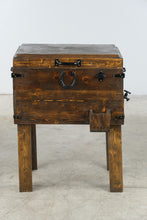 Load image into Gallery viewer, Rustic Wood Standing Cooler with Igloo Insert and Bottle Opener
