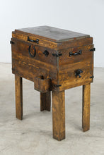 Load image into Gallery viewer, Rustic Wood Standing Cooler with Igloo Insert and Bottle Opener
