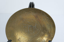 Load image into Gallery viewer, Antique Chinese Brass Dragon Bowl Hand Engraved China 10 Inch
