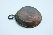 Load image into Gallery viewer, Antique French Copper Mini Au Gratin Pan Forged Iron Loop Handle Primitive Cookware
