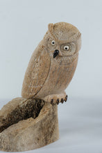 Load image into Gallery viewer, Hand Carved Antler Owl Sculpture on Natural Antler Base Wildlife Figure
