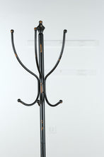 Load image into Gallery viewer, Black Metal Corner Hat &amp; Coat Rack with Shelves
