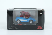 Load image into Gallery viewer, Malibu International Chevrolet Corvette (1957) – 1:87 Scale Die-Cast Model (Blue/White)
