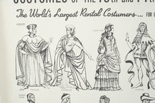 Load image into Gallery viewer, Vintage Costume History Poster – 13th &amp; 14th Century Dress by Don Foote for Eaves Costume Co., Theatrical Reference Print
