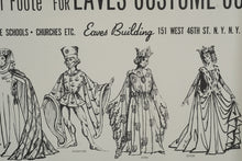 Load image into Gallery viewer, Vintage Costume History Poster – 13th &amp; 14th Century Dress by Don Foote for Eaves Costume Co., Theatrical Reference Print
