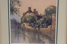 Load image into Gallery viewer, Paul Landry Cottage Reflections Framed Signed Numbered Print Gold Frame 21x21
