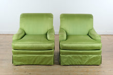 Load image into Gallery viewer, Pair of Councill Craftsmen Green Upholstered Lounge Chairs
