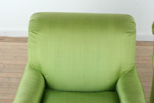 Load image into Gallery viewer, Pair of Councill Craftsmen Green Upholstered Lounge Chairs
