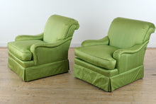 Load image into Gallery viewer, Pair of Councill Craftsmen Green Upholstered Lounge Chairs
