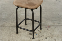 Load image into Gallery viewer, Set of 4 Contemporary Metal Counter Height Bar Stools with Tan Upholstered Seats
