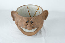 Load image into Gallery viewer, Vintage Large Stoneware Face Planter Pot Whimsical Character Head Cachepot
