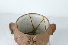 Load image into Gallery viewer, Vintage Large Stoneware Face Planter Pot Whimsical Character Head Cachepot
