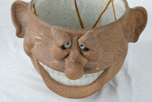 Load image into Gallery viewer, Vintage Large Stoneware Face Planter Pot Whimsical Character Head Cachepot
