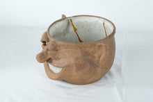 Load image into Gallery viewer, Vintage Large Stoneware Face Planter Pot Whimsical Character Head Cachepot
