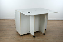 Load image into Gallery viewer, White Folding Craft Table Cabinet with Drawers and Casters
