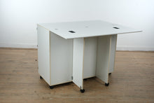 Load image into Gallery viewer, White Folding Craft Table Cabinet with Drawers and Casters
