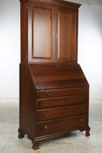 Load image into Gallery viewer, Craftique Solid Mahogany Old World Secretary Desk Bookcase Cabinet
