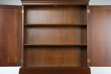 Load image into Gallery viewer, Craftique Solid Mahogany Old World Secretary Desk Bookcase Cabinet
