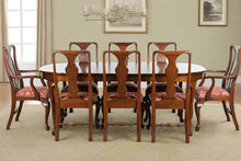 Load image into Gallery viewer, Craftique Heirloom Mahogany Dining Set- 8 Chairs &amp; 3 Leaves
