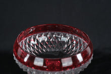Load image into Gallery viewer, Vintage Ruby Flash Diamond-Cut Glass Compote / Pedestal Bowl
