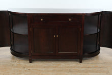 Load image into Gallery viewer, Crate &amp; Barrel Solid Cherry Rounded-End Sideboard with Open Shelf Interior
