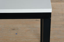 Load image into Gallery viewer, Crate and Barrel Parsons White Top Black Frame Dining Table Desk 48 x 28
