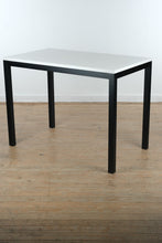 Load image into Gallery viewer, Crate and Barrel Parsons White Top Black Frame Dining Table Desk 48 x 28
