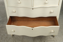Load image into Gallery viewer, Antique Painted Serpentine Front Dresser with Oval Mirror

