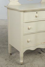Load image into Gallery viewer, Antique Painted Serpentine Front Dresser with Oval Mirror
