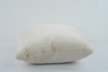 Load image into Gallery viewer, Ivory Cream Faux Fur Throw Pillow 19 x 19 Soft Plush Decorative Accent Cushion
