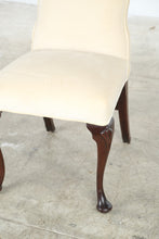 Load image into Gallery viewer, Traditional Queen Anne Style Cream Upholstered Slipper Chair with Cabriole Legs
