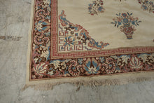 Load image into Gallery viewer, Chinese Style Floral Medallion Area Rug 93 x 128 Ivory Rose Blue

