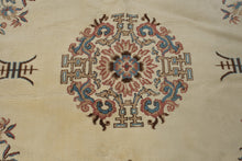 Load image into Gallery viewer, Chinese Style Floral Medallion Area Rug 93 x 128 Ivory Rose Blue

